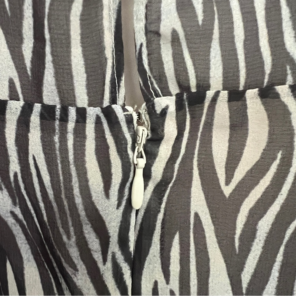 AllSaints Marley Animal Print Boho Dress Sheer Mini Ruffled Hipster SZ 2 - Picture 8 of 12